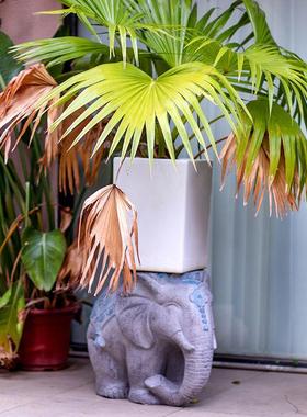 大象石墩子小凳花盆架底座