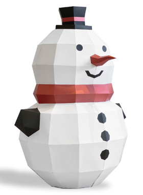 圣诞节可爱雪人大号摆件手工折纸店铺装饰品商场大型创意场景布置