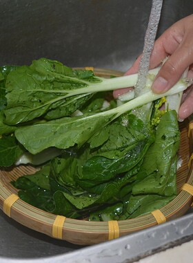 竹编簸箕筲箕竹筐篮淘米筐家用馒头水果收纳篮沥水圆竹篮晾晒筛子