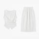 Baijiahao 2026 Summer Temperament Suit ຂອງແມ່ຍິງ Lyocell Linen Breathable Sleeveless Shirt Skirt ຊຸດສອງຊິ້ນ