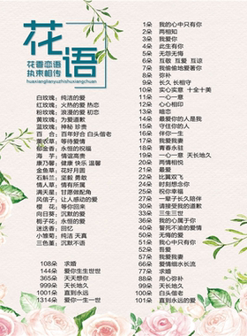 玫瑰花花语海报展板花语花语花香恋语执束相传墙贴墙纸装饰画KT板
