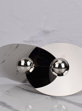 现代简约客厅电视柜金属旋转创意摆件样板房轻奢软装家居饰品摆设