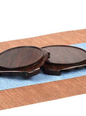 实木紫砂茶壶摆件底m座花盆景花瓶奇石文玩香炉佛像红木质圆形底