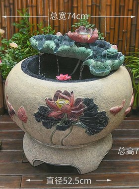 a524电视柜流水摆件循环水户外鱼缸阳台小鱼池造景庭院旁落地假山