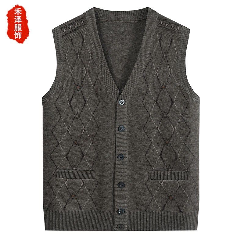 毛背心马甲坎肩男中老年人爷爷父亲爸爸装春秋针织衫外套毛衣马夹,淘宝优惠券,粉丝福利购,淘宝优惠卷
