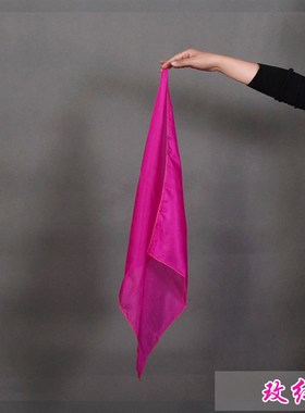 舞蹈手绢女真丝渐变绿色古典舞红手帕丝巾跳广场肚皮舞小方巾丝绸