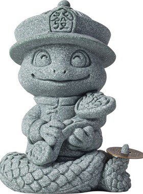 如意灵蛇献瑞一对茶宠文创十二生肖蛇年礼品客厅装饰