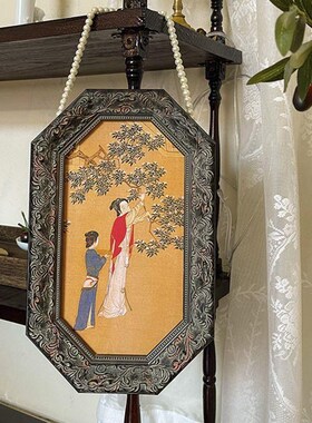 新中式复古艺术书房墙面挂画汉宫春晓图中古挂饰客厅背景墙装饰画