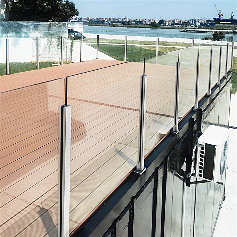 玻璃护栏现代内卡槽阳台室内家用不锈钢楼梯扶手玻璃栏杆立柱 - 图3