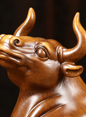 牛势冲天招财牛摆件中式客厅办公室酒柜生肖牛装饰品公司开业送礼