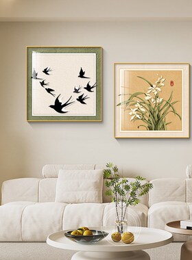 家大业大正方形装饰画小新绿植挂画肌理感客厅卧室壁画