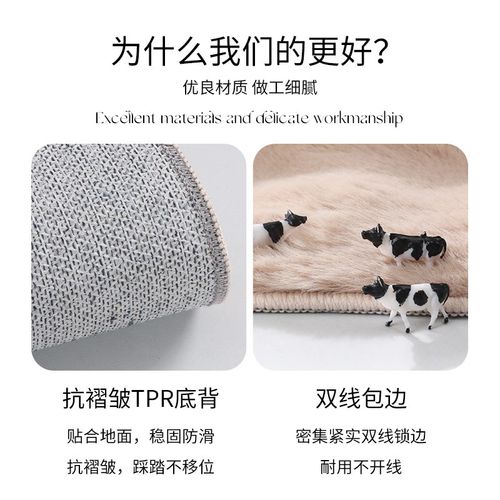 卧室床边毯2024新款高级感客厅沙发茶几地垫长条毛绒房间床尾地毯 - 图1