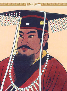 黄帝轩辕氏人物画像 古代名人装饰画 复古绢布卷轴挂画丝绸画