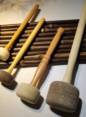 颂钵敲棒羊毛毡棒槌梵音钵棒佛音碗棒子尼泊尔手工音疗钵钵锤