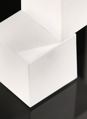 现代简约家居书柜软装饰品磨砂白烟灰色创意水晶书档书靠书立摆件