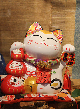 招财猫大摆件 客厅前台店铺开业礼品 日式家居装饰创意陶瓷存钱罐