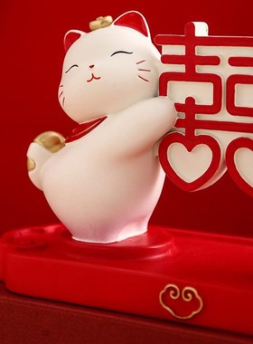 天作之合如意猫摆件文创婚礼结婚订婚新婚送新娘女友闺蜜新人礼物