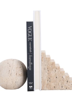 现代简约创意大理石书立书靠书档样板房书架书房软装饰品工艺品