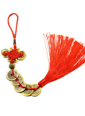 戴玉堂进门五帝钱真品镇宅招财压门槛铜钱古币编织绳红绳挂件摆件