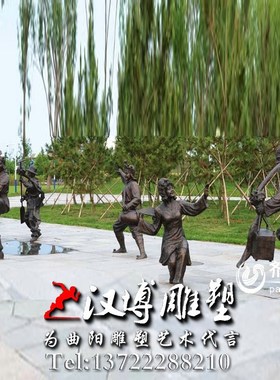 铸铜民俗小品扭秧歌人物雕塑玻璃钢城市铜雕景区二人转跳舞雕像