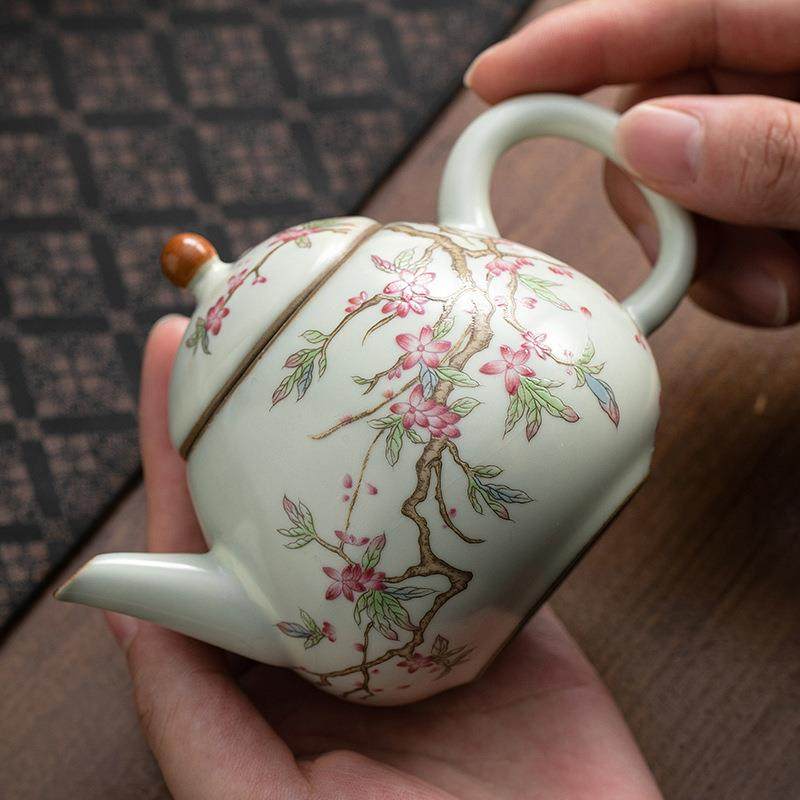 米黄汝窑茶具茶壶泡茶家用单壶泡茶壶套装2023新款小茶壶西施壶,淘宝优惠券,粉丝福利购,淘宝优惠卷