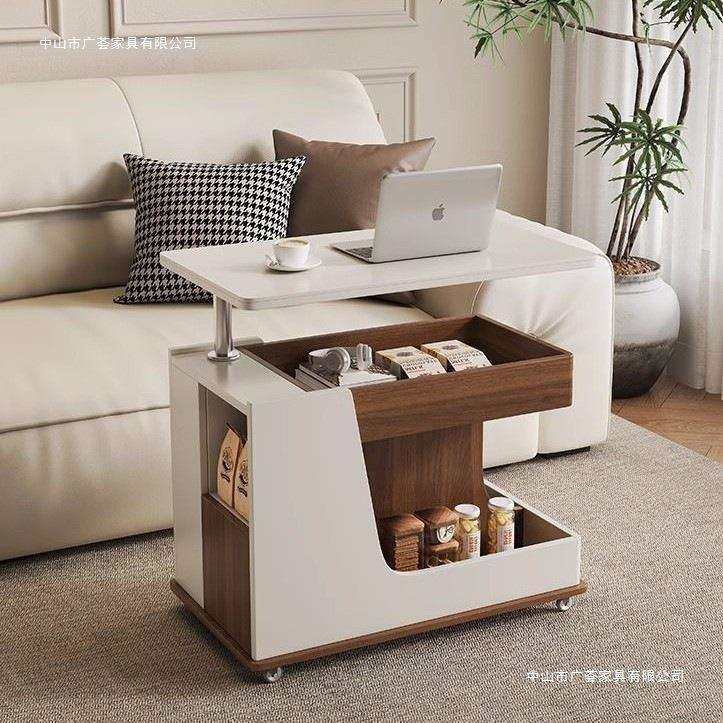 小户型法式移动沙发茶几高级客厅多功能推车升降现代简约侧边家用,淘宝优惠券,粉丝福利购,淘宝优惠卷