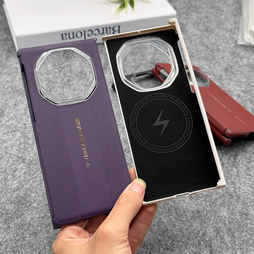 适用华为matexts手机壳官方非凡大师XT同款超薄三折叠压纹高端商务素皮全包磁吸智能视窗皮套保护外壳男女款 - 图1