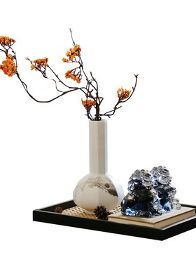 新琉璃狮子装饰盒瓶盘茶几样板间售楼处书房饰品