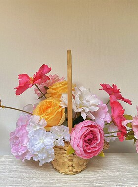 艺术插舞蹈篮藤编篮舞蹈道具篮唐装篮子竹编跳舞篮