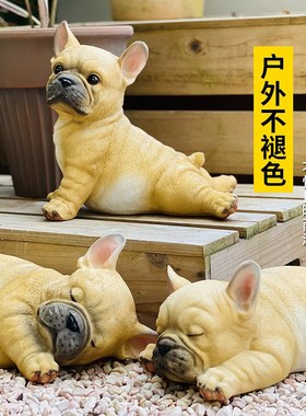 仿真斗牛狗树脂工艺品小狗客厅园庭院装饰爱动物电视柜