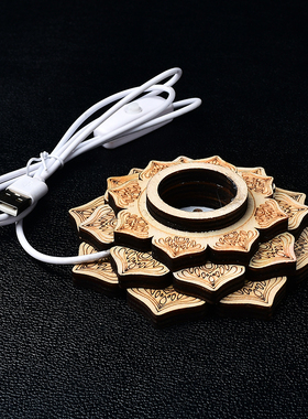 LD七彩白光小夜灯莲水晶球底座灯桶灯罩透体水晶底托U口