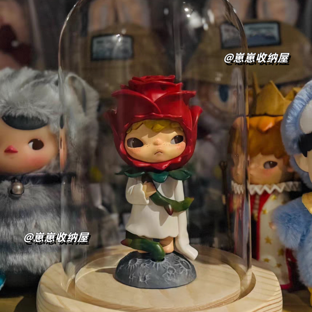 Bubble Mart Ono Little Prince rose blind box hand-held storage box landscaping display box glass cover dust-proof box