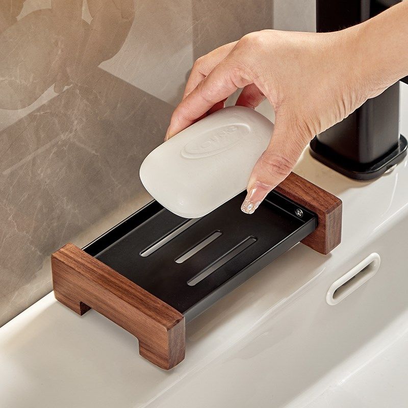 胡桃木肥皂盒家用卫生间台面沥水盒高档浴室洗手台香皂盒子肥皂碟,淘宝优惠券,粉丝福利购,淘宝优惠卷