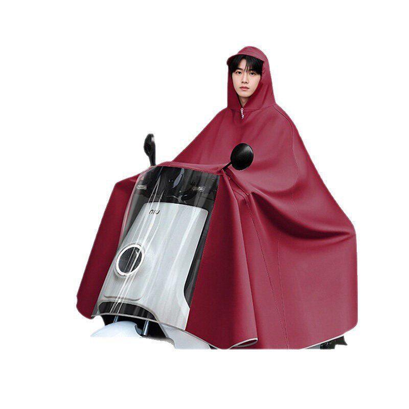 Heavy rainproof motorcycle plus battery car adult one-piece
