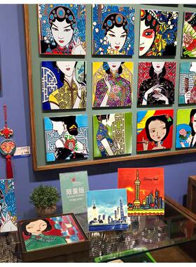 手绘陶瓷画 瓷板画 无框画中式家居装饰品 中国风摆件 外事礼品