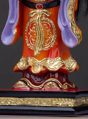 金钱伯孝子爷神像财神爷进宝手托元宝中式居家树脂极彩桌面摆件