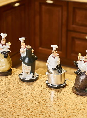 欧式趣味厨师小摆件餐厅咖啡厅电视酒柜工艺品礼物家居装饰品摆设