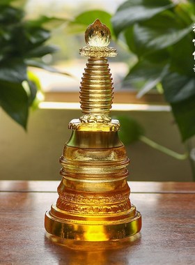 手工古法琉璃佛塔供奉宝塔嘎当塔噶琉璃舍利塔仿古摆件礼盒