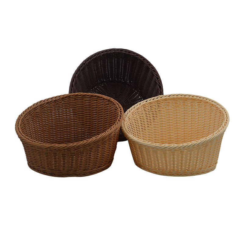 斜口圆形水果篮 收纳筐 商场超市零食面包手工藤编桌面收纳篮子,淘宝优惠券,粉丝福利购,淘宝优惠卷