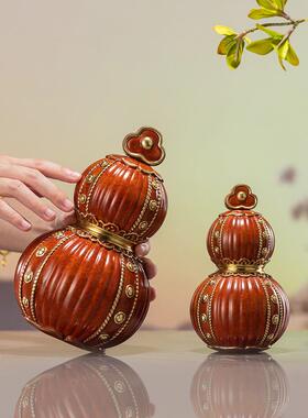 朱秉仁铜制吉财西乐葫芦瓶家装客厅入口桌礼品葫芦饰品