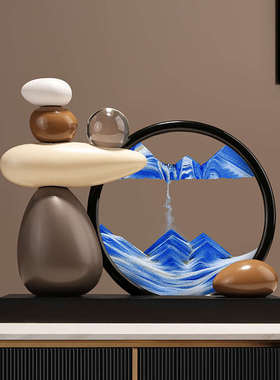 时来运转流沙画酒柜装饰摆件客厅轻奢高档电视柜玄关乔迁新居礼物