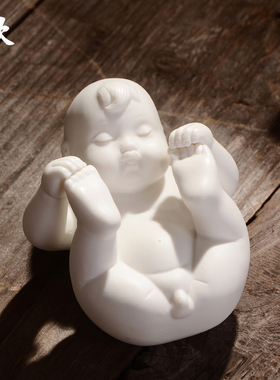 精品德化手工白瓷人之初陶瓷娃娃男宝宝早生贵子婚庆用品家居摆件
