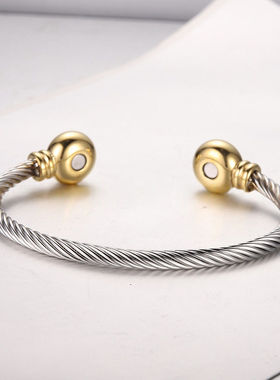 感大头热销手链女不锈钢钢磁性粒