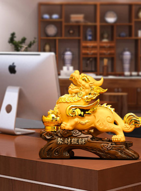 招财貔貅摆件一对客厅玄关酒柜聚财貔恘办公室装饰品乔迁开业礼品