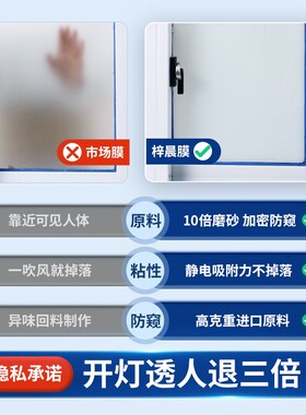 磨砂玻璃贴膜卫生间防走光门窗户防窥膜玻璃贴纸透光不透明隔热膜