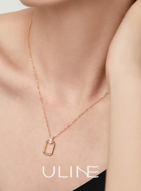 ULINE925纯银镀金项链毛衣链颈链