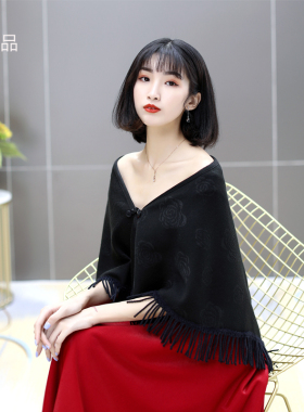 新款女新娘结婚旗袍礼服大码披风婚纱披肩外披敬酒服外搭中式宴会