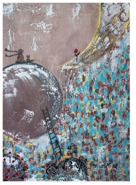 抽象派涂鸦高级感手绘油画客厅小众艺术装饰N壁画玄关丙烯肌理挂