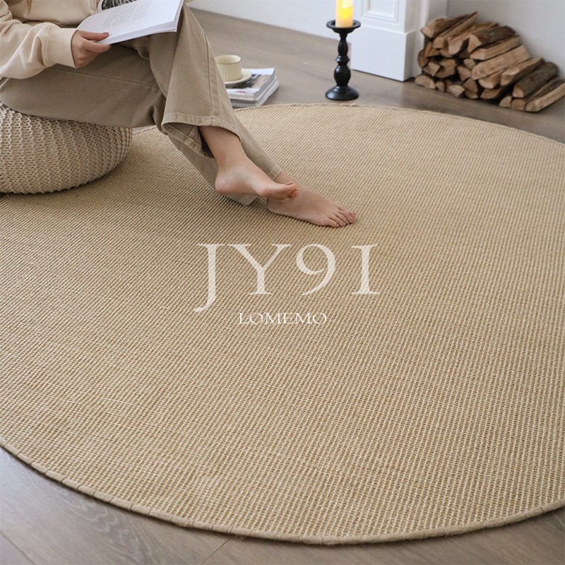 久忆天然手工剑麻编织圆形地毯环保无胶客厅卧室茶几书房桌椅地垫 - 图3