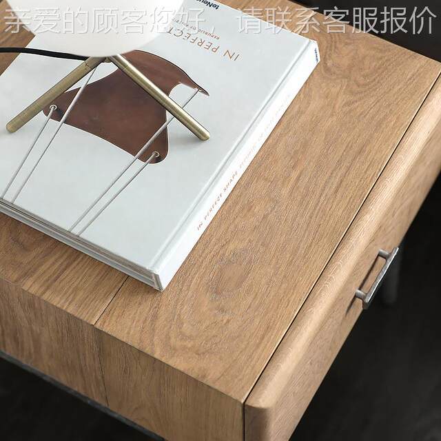 Nordic Expression Bed Cabinet French White Oak Solid Wood Edge Bedside Cabinet True Color Jingfeng Bedroom-Locker Cabinet Collection